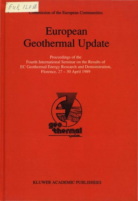 European Geothermal Update 1989 - IRETHERM