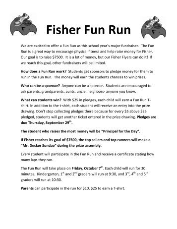 Fisher Fun Run Prizes  - SchoolSpan