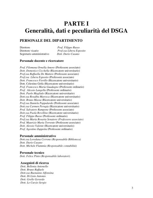 DI RICERCA SVOLTA NEL 2009 - Dipartimento di Studi Geologici e ...