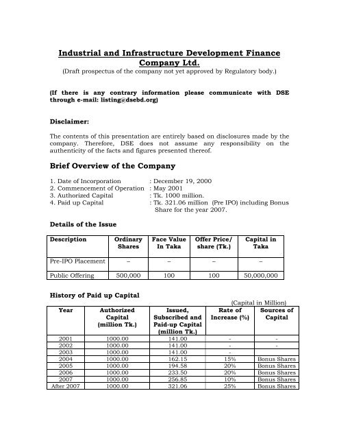 Industrial and Infrastructure Development Finance Company ... - Biasl