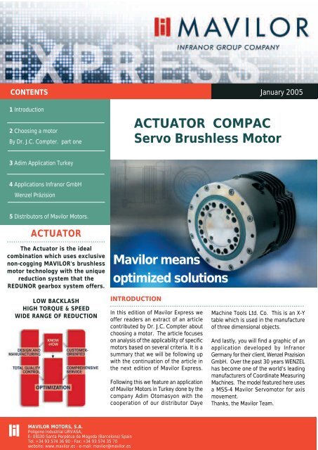 ACTUATOR COMPAC Servo Brushless Motor Mavilor means ...