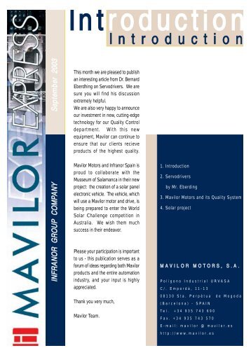 Introduction - Mavilor