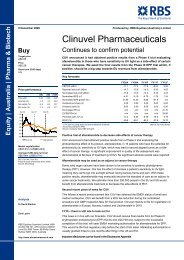RBS Update - Clinuvel Pharmaceuticals