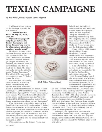 Texian Campaigne - Transferware Collectors Club