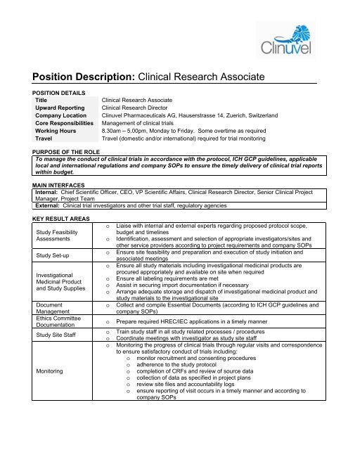 Clinical Research Associate - Clinuvel Pharmaceuticals