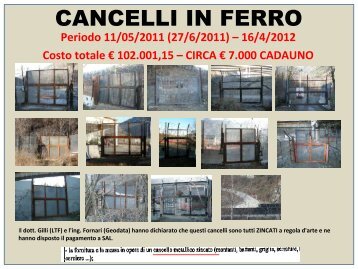 I costi dei cancelli in ferro - Comitato NO TAV - Torino