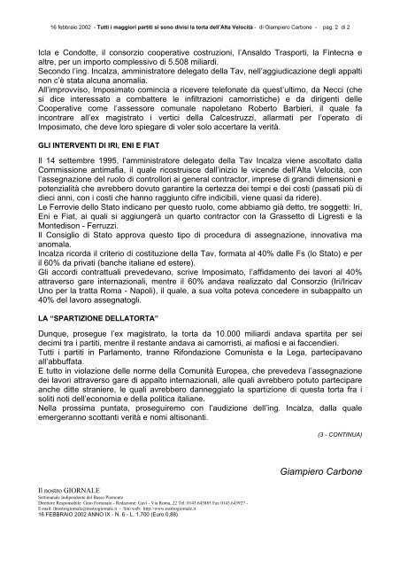 sintesi del libro - Comitato NO TAV - Torino