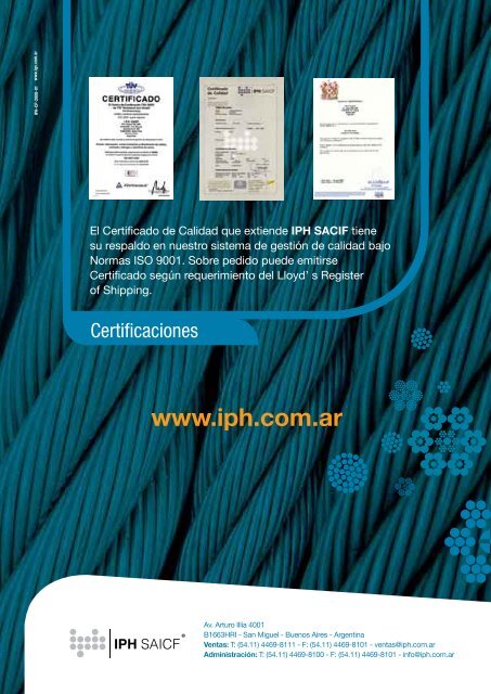 Cables de acero para la INDUSTRIA PESQUERA - iph saicf