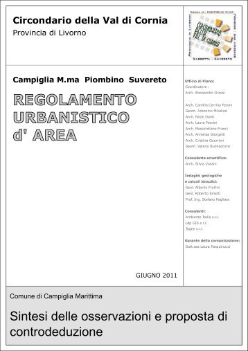 Sintesi delle osservazioni e controdeduzioni - Unione dei Comuni ...