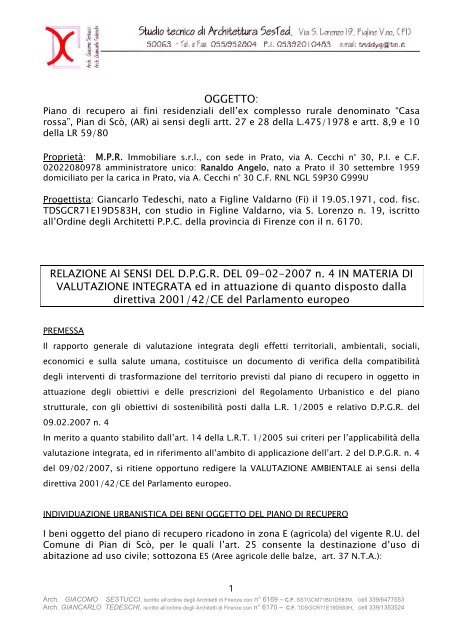 Valutazione integrata degli effetti - Unione dei Comuni del ...