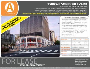 1500 WILSON BOULEVARD - Asadoorian Retail Solutions > Home