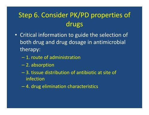 Principles in antimicrobial therapy - Pediatric Infectious Disease ...