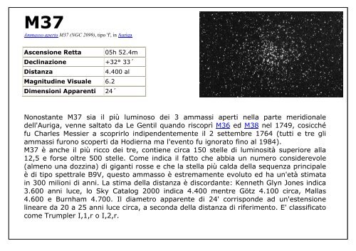 M36 - Ammasso Aperto (Auriga)