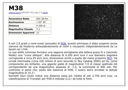 M36 - Ammasso Aperto (Auriga)