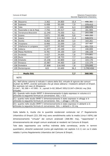 Relazione Programmatica - Unione dei Comuni del Pratomagno