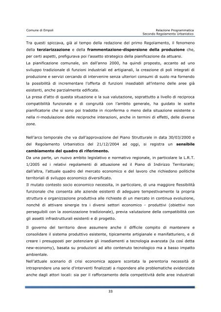 Relazione Programmatica - Unione dei Comuni del Pratomagno