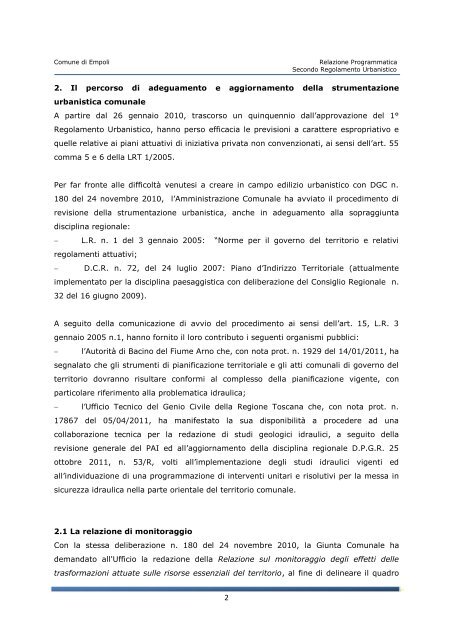 Relazione Programmatica - Unione dei Comuni del Pratomagno