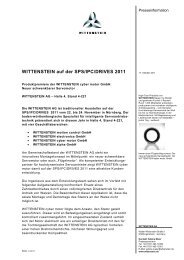 WITTENSTEIN auf der SPS/IPC/DRIVES 2011 - Wittenstein AG