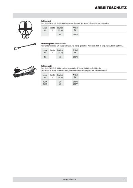 Produktliste - Scafom