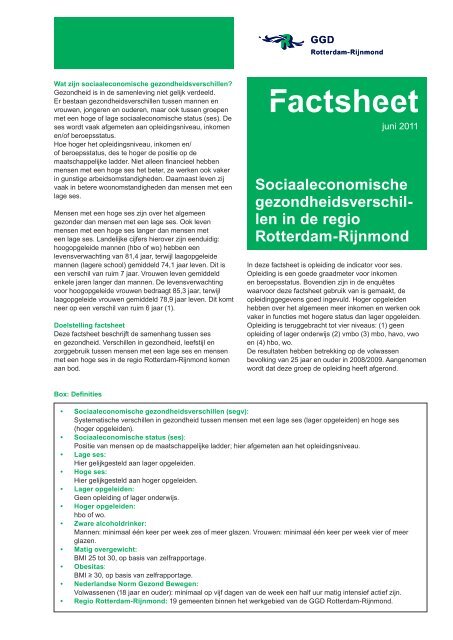 Factsheet - GGD Rotterdam-Rijnmond