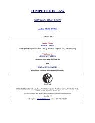 competition law: sibergramme 3/2012 - Bowman Gilfillan Attorneys