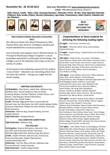 Weekly Newsletter 28 05.09.2012 - St Paul's School