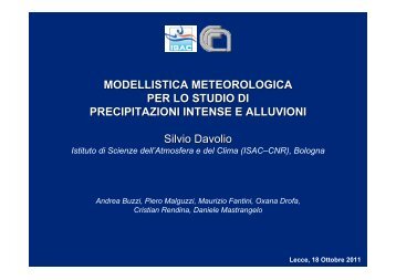 MODELLISTICA METEOROLOGICA PER LO STUDIO ... - ISAC - Cnr