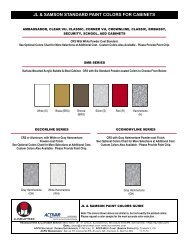 JL & SAMSON STANDARD PAINT COLORS FOR CABINETS