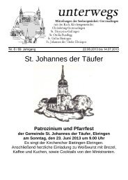 St. Johannes der TÃ¤ufer - Seelsorgeeinheit Katholische Kirche