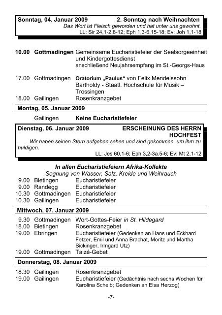 Nr.17 / 64. Jahrgang 20.12.2008 bis 11.01.2009 - Seelsorgeeinheit ...