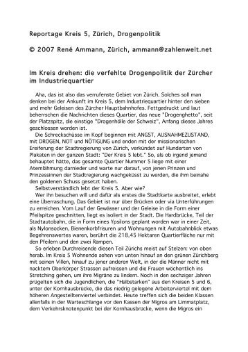 Reportage Kreis 5, Zürich, Drogenpolitik © 2007 René Ammann ...