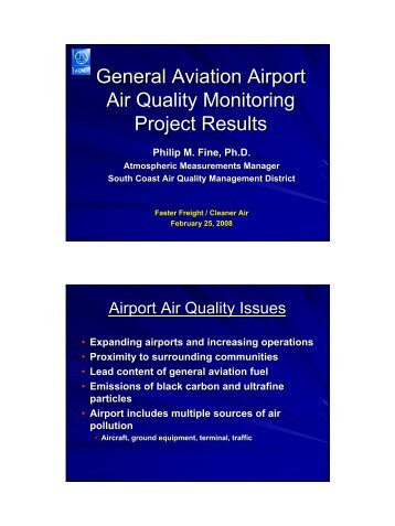 General Aviation Airport Air Quality Monitoring Project Results