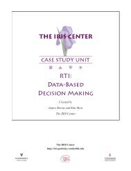 RTI: Data-Based Decision Making - The IRIS  Center - Vanderbilt ...