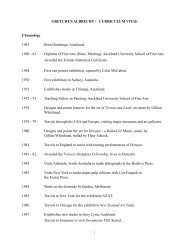 GRETCHEN ALBRECHT - CURRICULUM VITAE Chronology 1943 ...