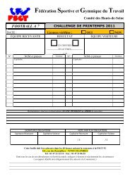 Feuille de match - FSGT 92