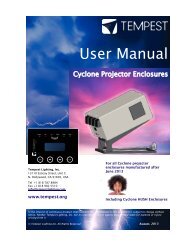 Cyclone Manual - Tempest Lighting, Inc.