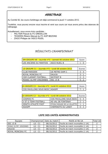 CPE NÂ° 05 - 2012-2013 - FSGT 92