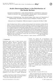 Acidic Electrolysed Water in the Disinfection of the Ocular Surface