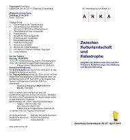 Zwischen Kulturlandschaft und Katastrophe - ANKA