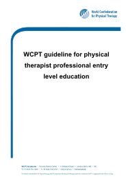 WCPT guideline for physical therapist professional entry level ...