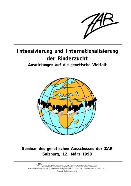 Intensivierung und Internationalisierung der Rinderzucht - Zentrale ...