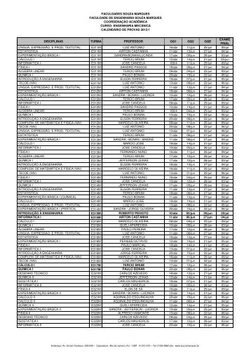 Calendario de Provas 2012_1_oficial - C\363pia.xls - Souza Marques
