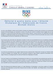 Lettre d'information consulaire spÃ©ciale Jeux Olympiques