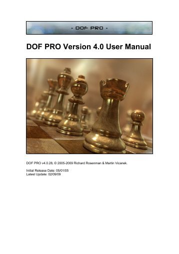 DOF PRO Version 4.0 User Manual - Richard Rosenman