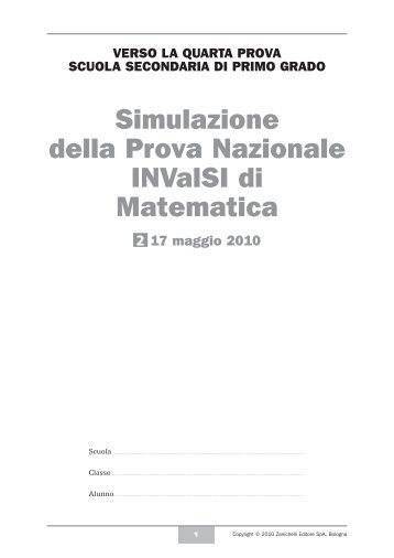 Simulazione della Prova nazionale inValSi di matematica