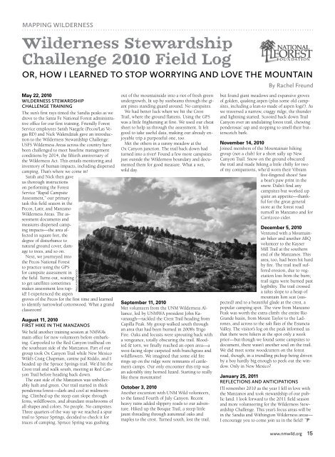 Special Mobile GIS Issue - New Mexico Wilderness Alliance