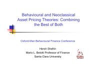 Shefrin - Behavioral & Neoclassical asset pricing theories - 2008