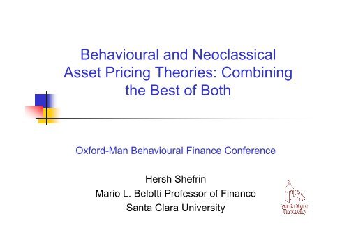 Shefrin - Behavioral & Neoclassical asset pricing theories - 2008