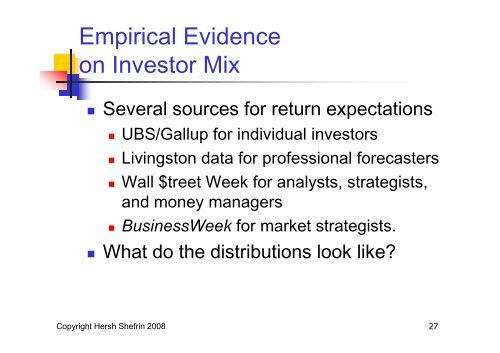 Shefrin - Behavioral & Neoclassical asset pricing theories - 2008