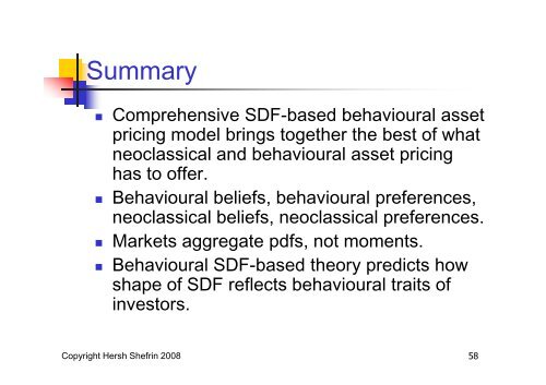 Shefrin - Behavioral & Neoclassical asset pricing theories - 2008